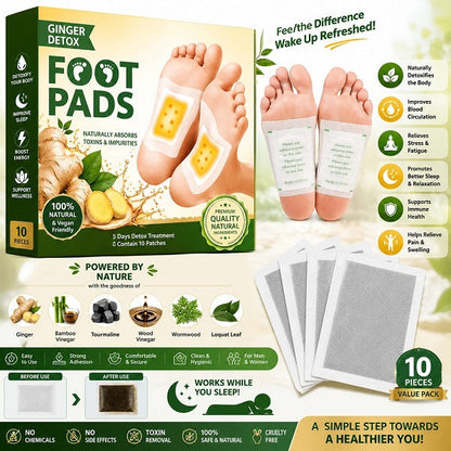 🌿 Ginger Detox Foot Patch Deep Cleansing & Wellness Support (Pack Of 20)