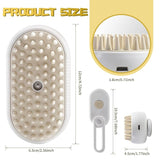 3-in-1 Steam Brush with Steamer - Suitable for Cats, Dogs and All Pets (White)