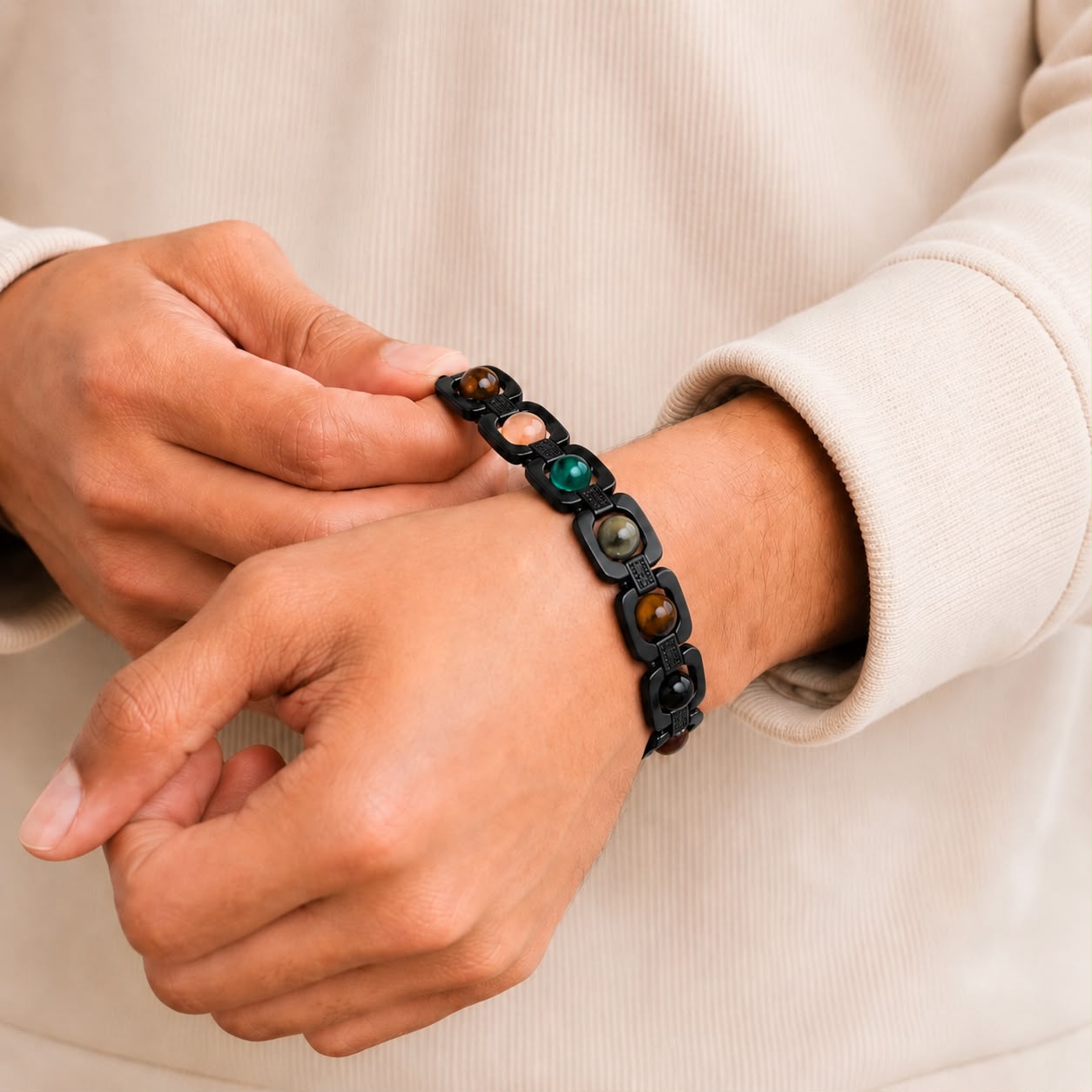Rinmukteshwar Siddh Metal Dhan Yog™ Bracelet – Matte Black
