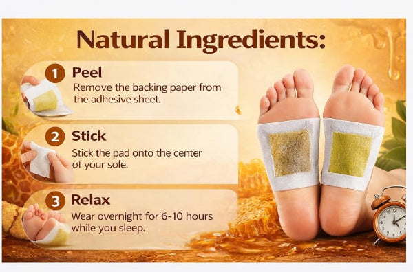 Bee Venom Body Drainage Shaping Foot Pads | Natural Lymphatic Detox & Slimming Patches (Pack of 2)