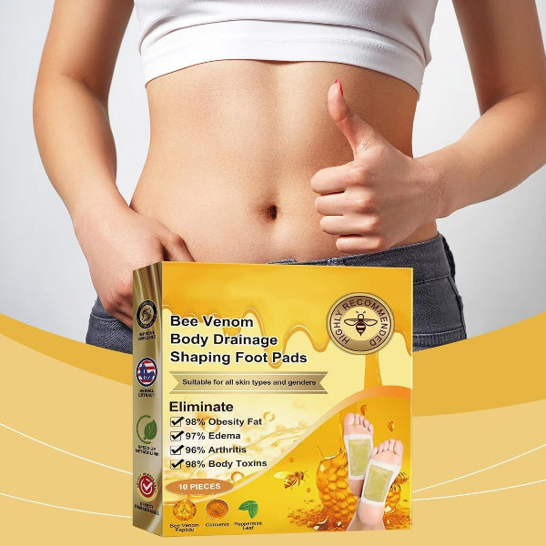 Bee Venom Body Drainage Shaping Foot Pads | Natural Lymphatic Detox & Slimming Patches (Pack of 2)