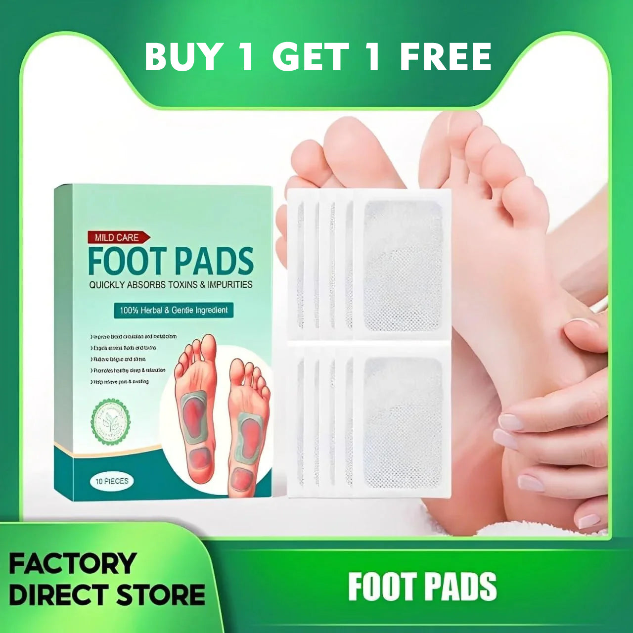 🌿 Ginger Detox Foot Patch ( Buy 1 Get 1 Free= Pack of 2)