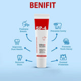 SP-4 Brightening Toothpaste with Toothbrush – 40g , Advanced Whitening Formula for Stain Removal & Fresh Mint Flavor