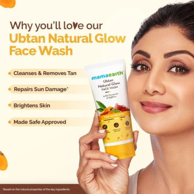 mamaearth ubtan glow face wash