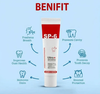 🦷 SP-6 Whitening Toothpaste | Teeth Whitening for Stains, Brighten Your Smile & Keep Your Breath Fresh| BUY 1 GET 1 FREE 🎁